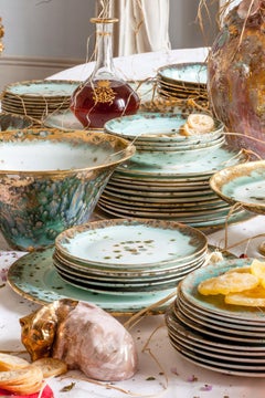 Contemporary Charger Plate Gold Hand Painted Porcelain Tableware