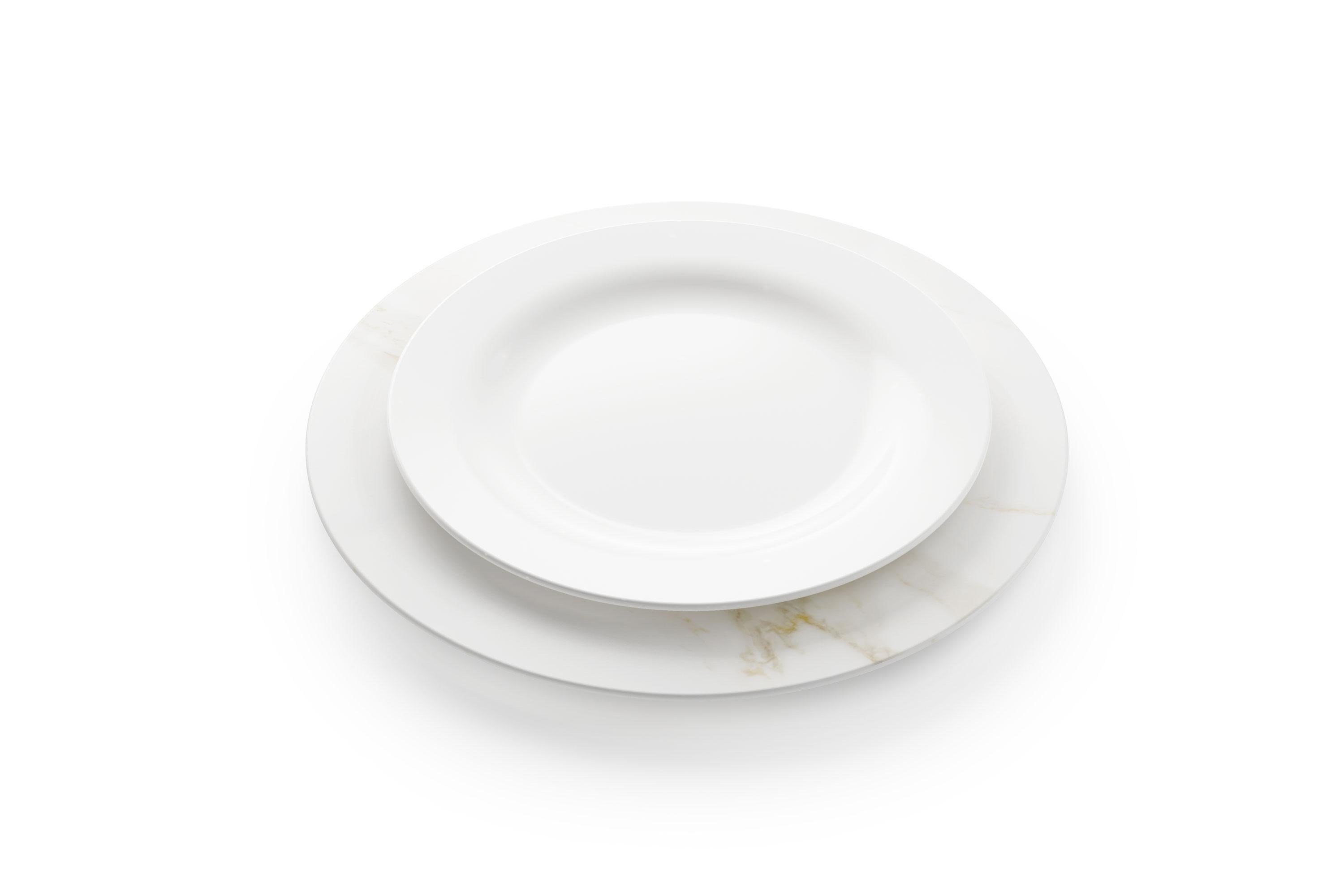 Modern Charger Plate Platters Serveware White Calacatta Marble Collectible Design Italy For Sale