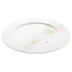 Charger Plate Platters Serveware White Calacatta Marble Collectible Design Italy