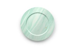 Charger Plate Platter Serveware Solid Green Quartzite Marble Hand-carved Italy