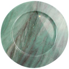 Charger Plate Platters Serveware Green Quartzite Marble Collectible Design Italy