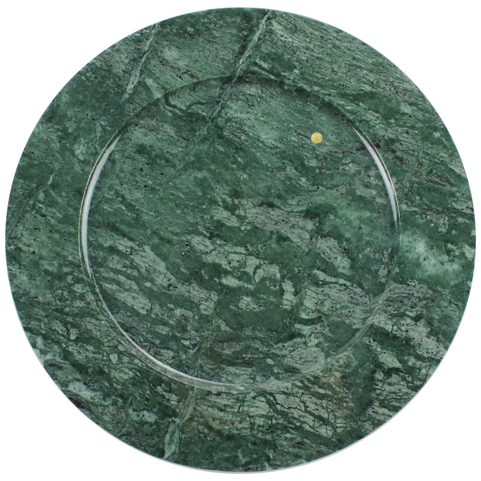 Charger Plate Platters Serveware Imperial Verde Mármol Hecho a Mano Italia