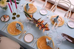 Servierplatten und -teller aus orangefarbenem Onyxmarmor, handgefertigtes Sammlerdesign