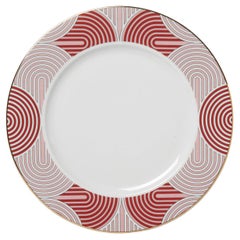 Charger Plate Slinky Rosso, 100% Porcelain by La Doublej, Italy