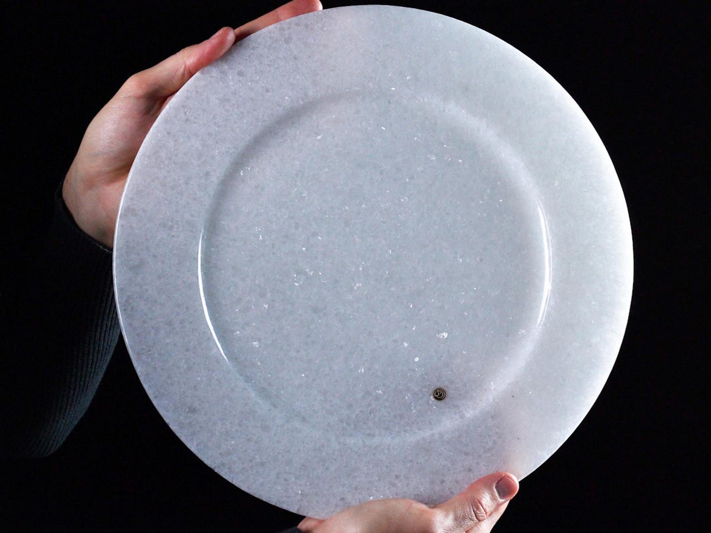 Italian Charger Plates Absolute White Marble Christmas Platters Tableware Set 12 Italy For Sale