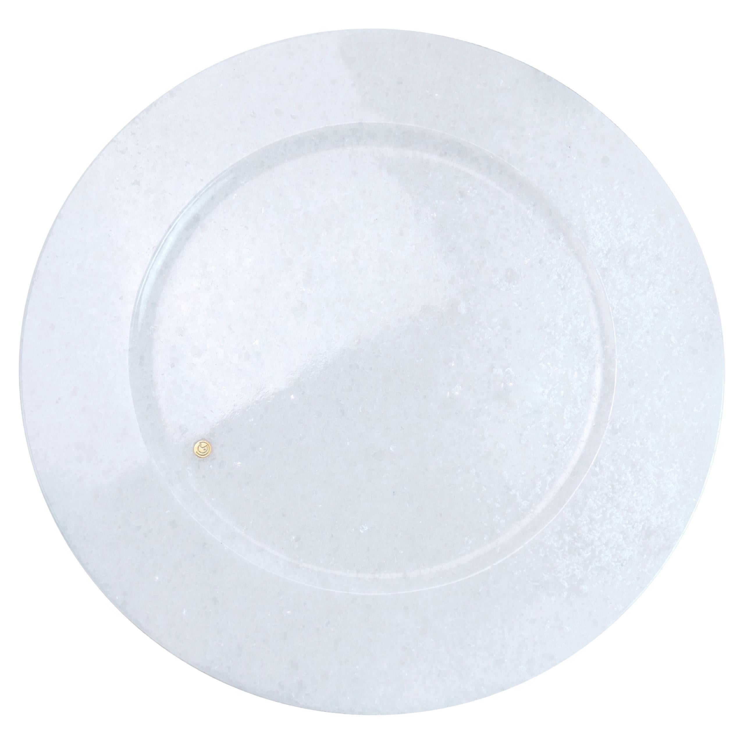 Charger Plates Absolute White Marble Christmas Platters Tableware Set of 6 Italy For Sale