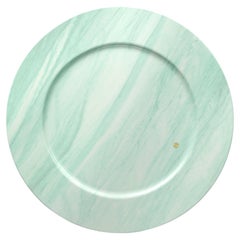 Charger Plates Set of 6 Platters Serveware Green Quartzite Marble Hand-carved