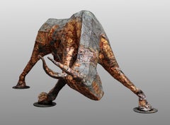 "Toro che carica", scultura di François Melin, Francia, 1970