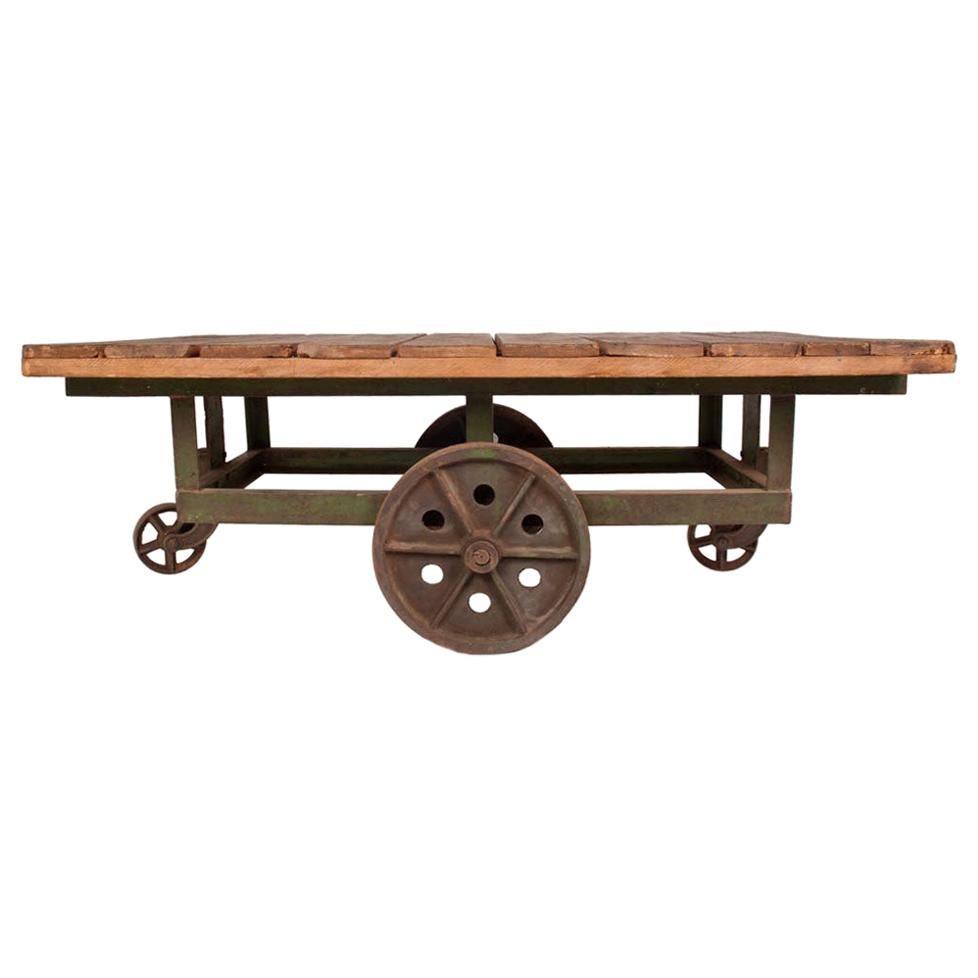 Chariot Bois Metal Table, circa 1920s For Sale