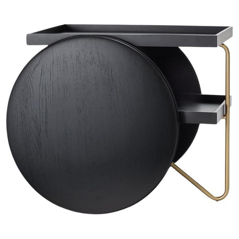 Chariot Golden Frame/Black Stained Oak Tray+Castor - Casamania By GamFratesi For Sale