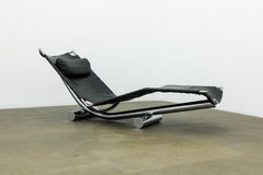 'Chariot' Leather Chaise Lounge by Paul Tuttle for Strassle International c 1972