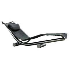 Chaiselongue „Chariot“ aus Leder von Paul Tuttle für Strassle International, um 1972