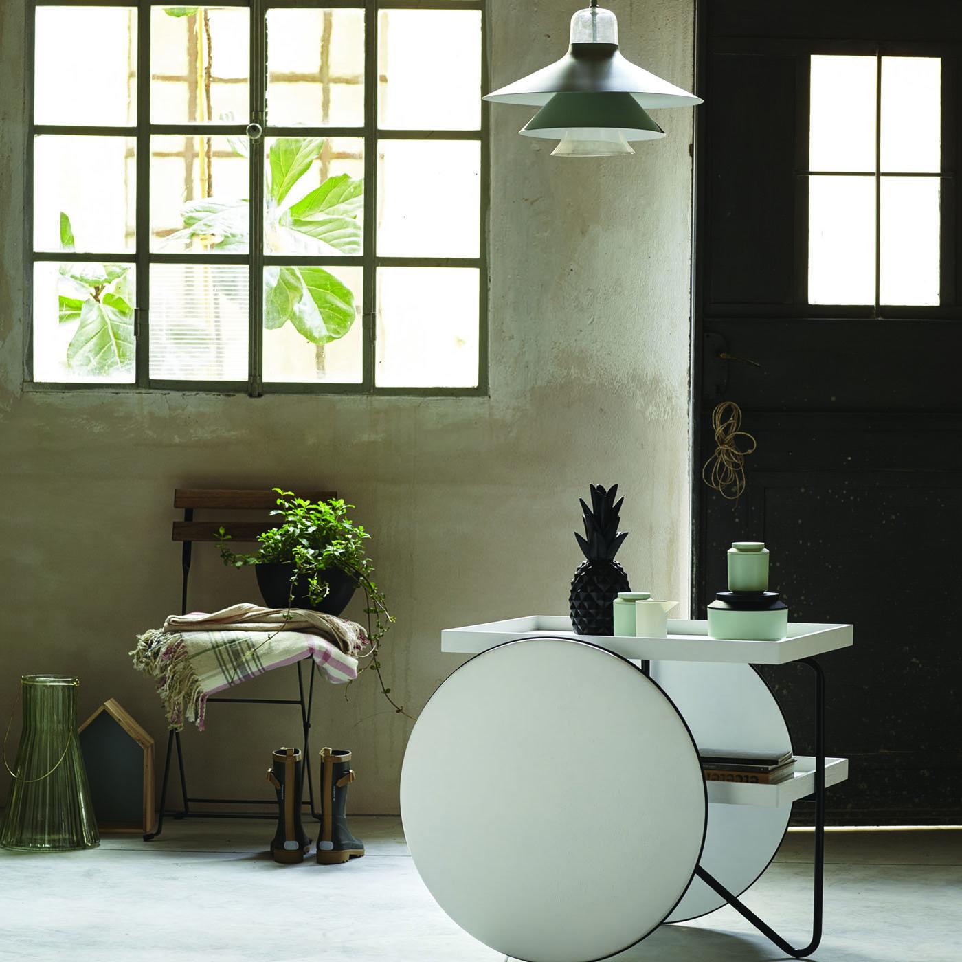 Italian Chariot White Trolley Table by Gamfratesi