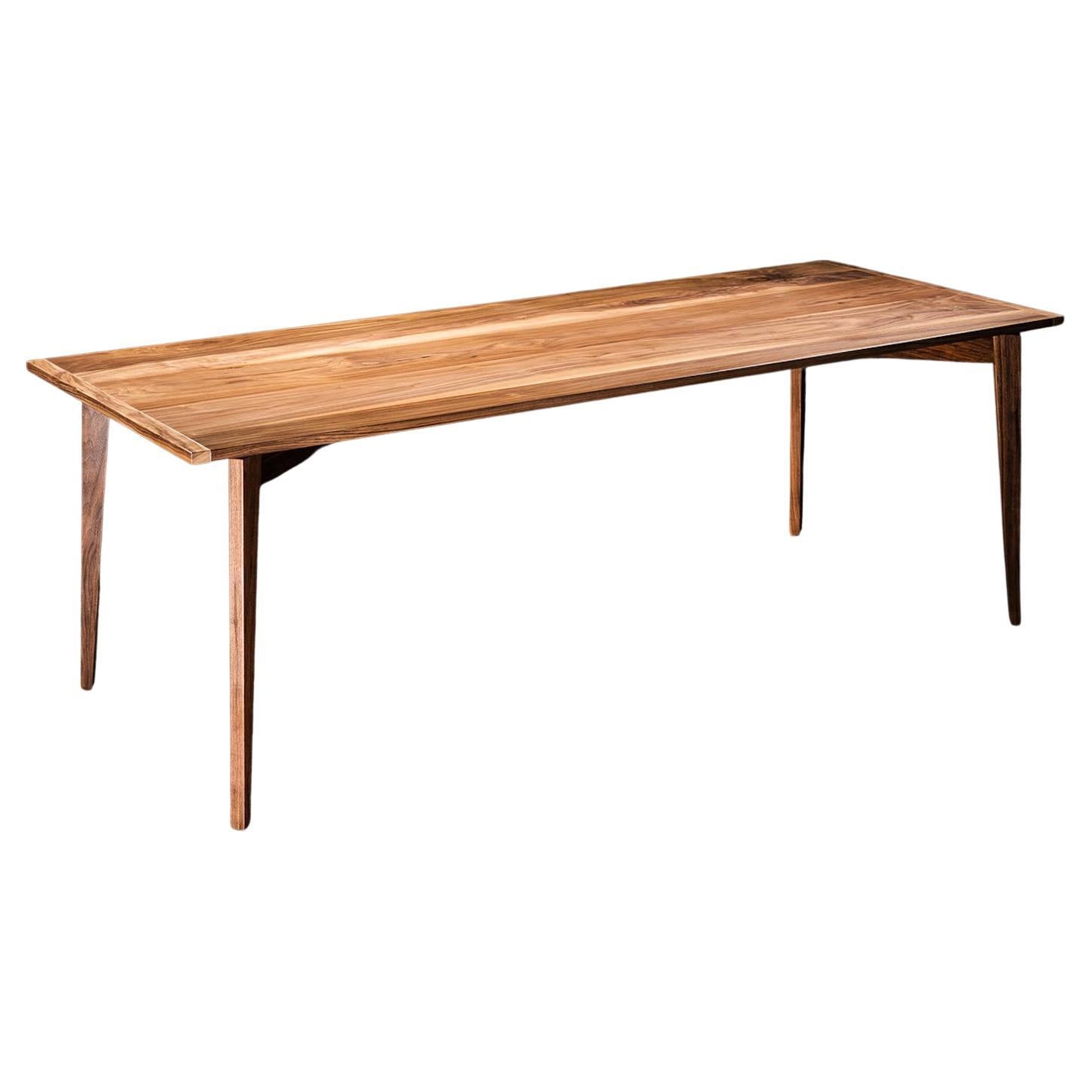 "Charis" Mid-Century Modern Styled Solid Walnut Dining Table - Minimalist For Sale