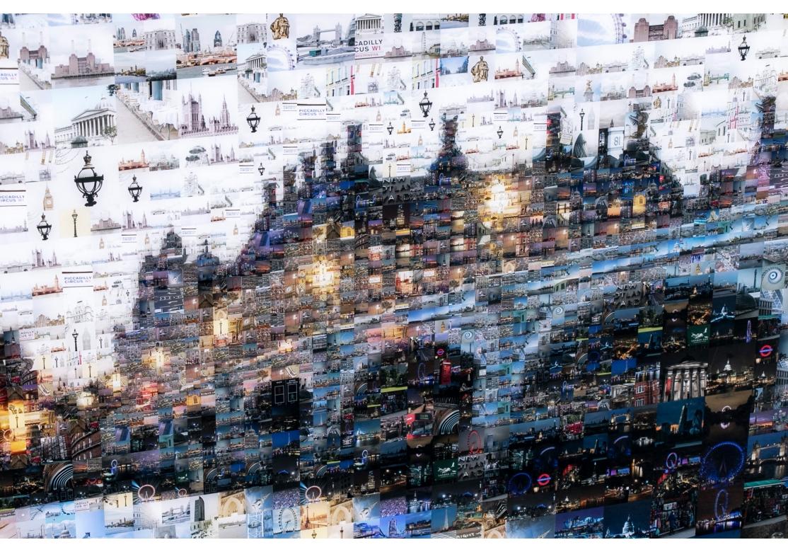 Charis Tsevis (Greece, 21. Jahrhundert) Zeitgenössischer Lammfell-Farbdruck, „Our London 1“ (Moderne der Mitte des Jahrhunderts) im Angebot