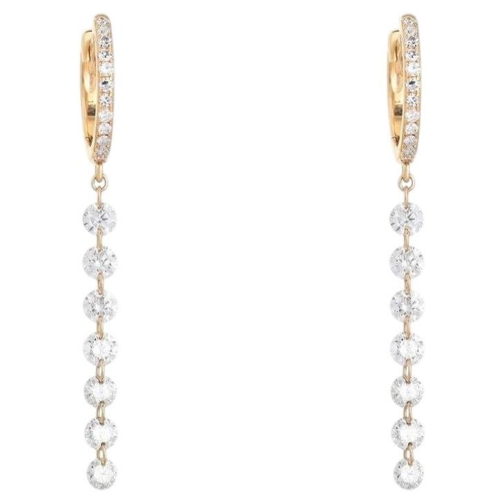 1.28ctw Diamond 14K Gold Drop Earrings For Sale