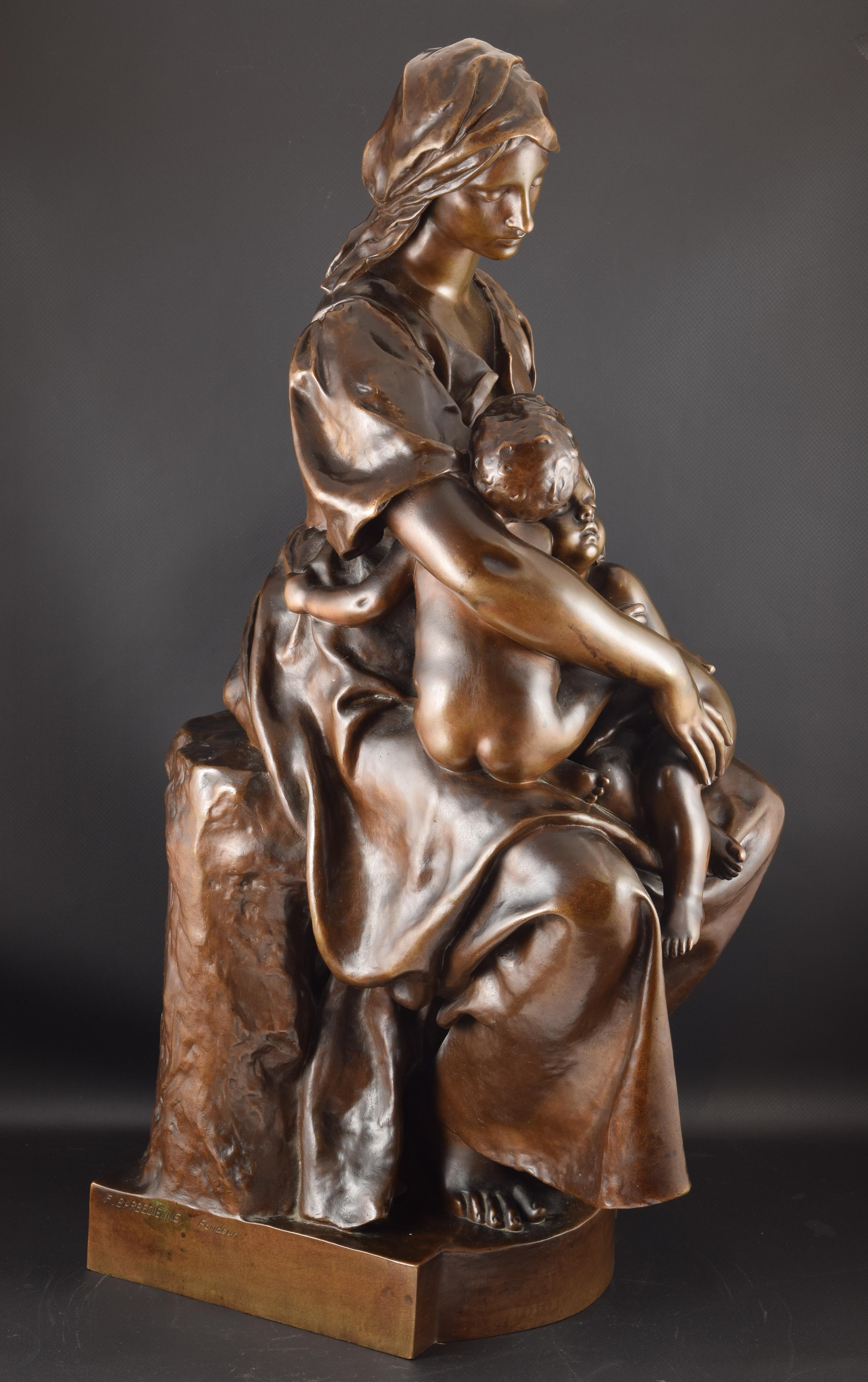 “Charity”, Bronze, 19th Century French School, Signed Paul Dubois 3
