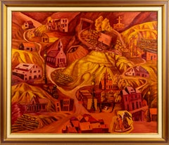 Charity Ethell, "Paesaggio surrealista di Central City, Colorado", dipinto a olio