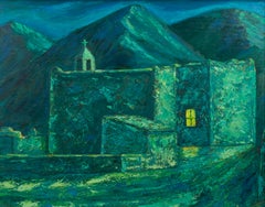 „Moon Light“ von Charity Ethell Ölgemälde „Nocturne“ eines amerikanischen Modernisten
