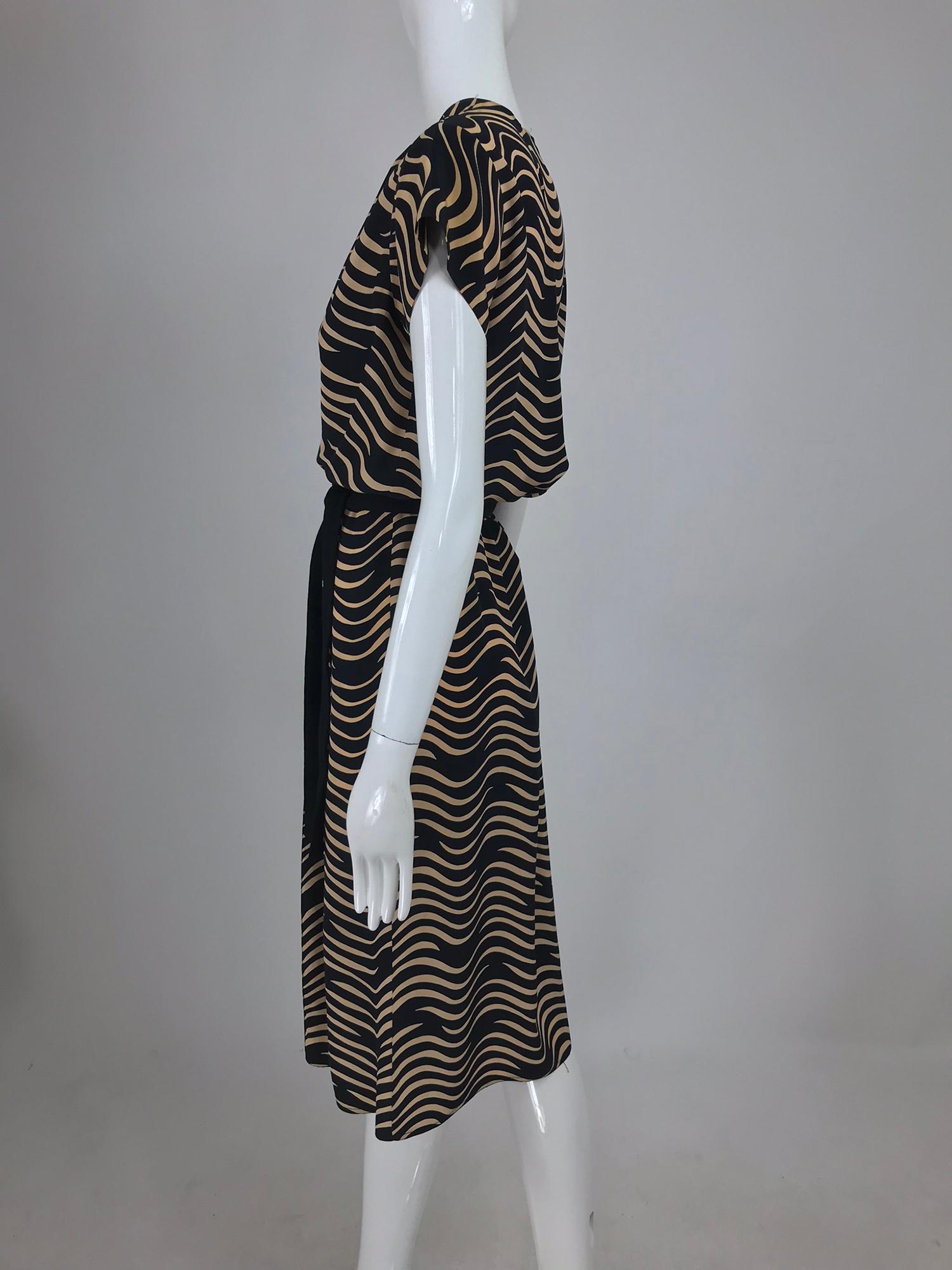 Women's Charivari Cigarette Smoke Silk Dress 1970s