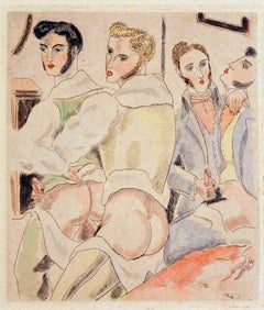 Tema sexual - Aguafuerte de Charkes Laborde - Principios del siglo XX