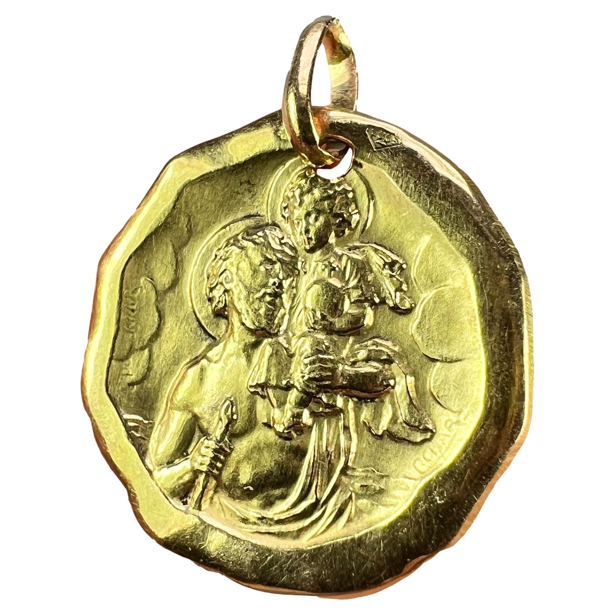 Charl Sanne French San Cristóbal Colgante de oro amarillo de 18 quilates