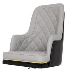 Contemporary Grey and Black Leather Charla Office Chair by Luxxu Home