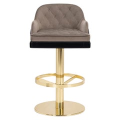 Charla Swivel Bar Chair in a Vintage Glam Style