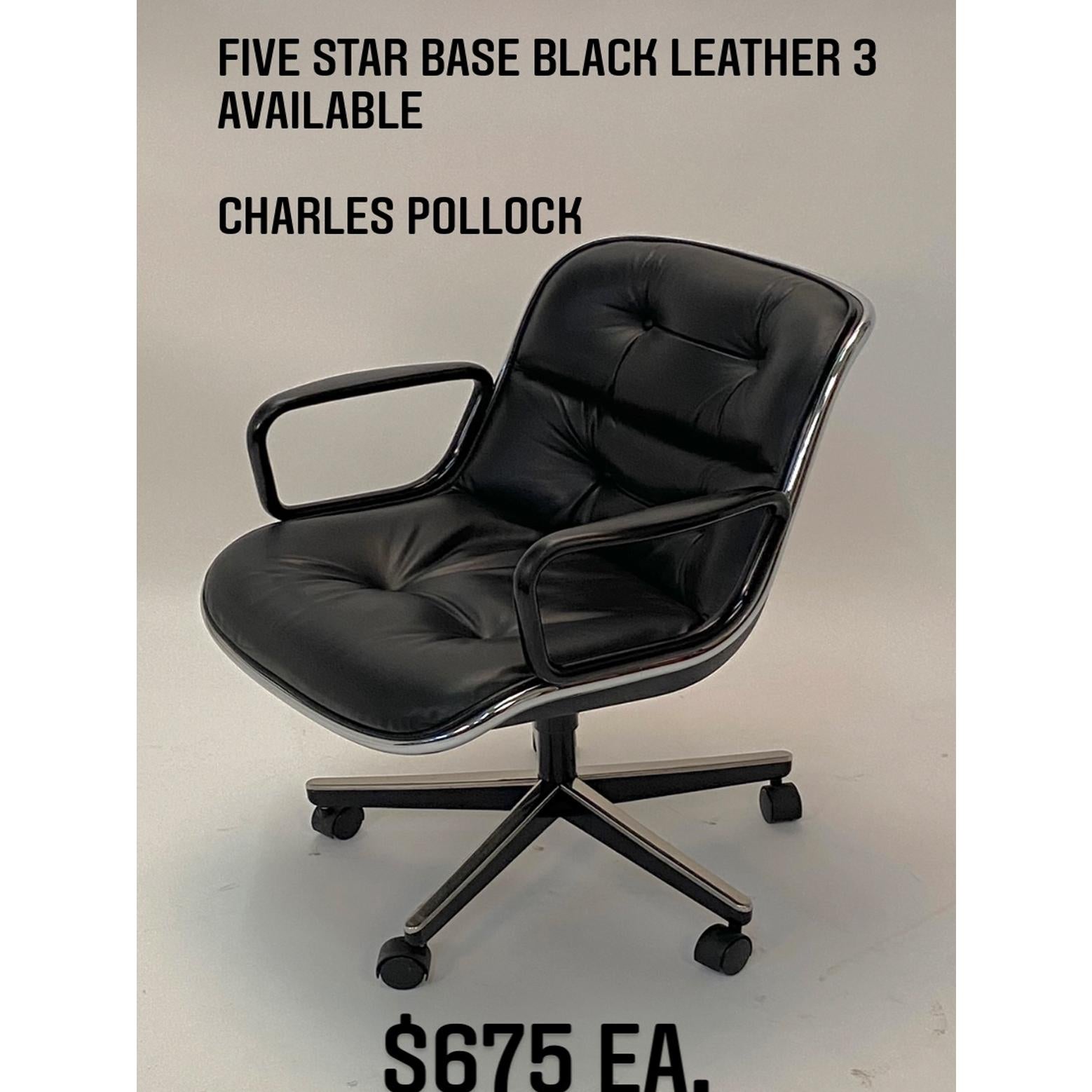 Charle Pollock Famous Five Star Office Chair for Knoll In Good Condition In Hudson, NY