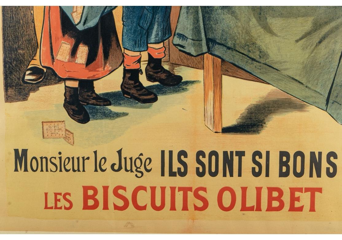 Charle Verneau Vintage-Poster „Le Biscuits Olibet- Monsieur Le Juge Ils Son Si“, Charle Verneau im Zustand „Relativ gut“ im Angebot in Bridgeport, CT