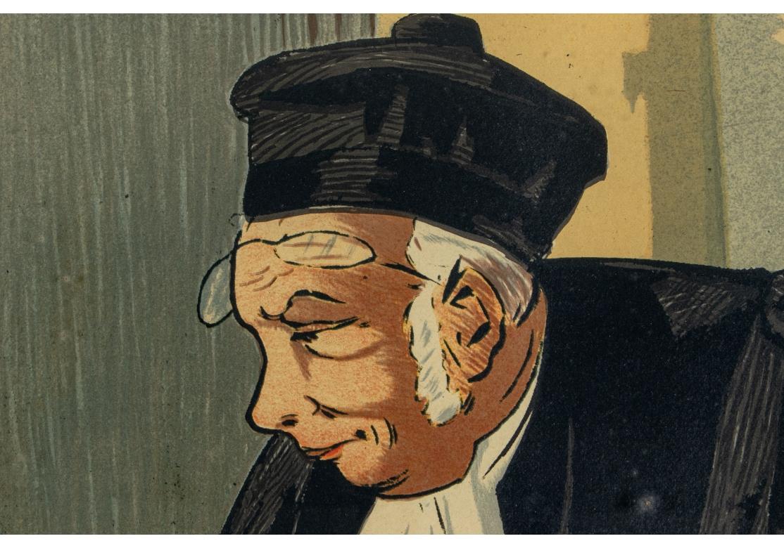 Charle Verneau Vintage-Poster „Le Biscuits Olibet- Monsieur Le Juge Ils Son Si“, Charle Verneau (Acryl) im Angebot