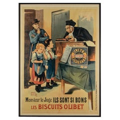 Affiche vintage « Le Biscuits Olibet- Monsieur Le Juge Ils Son Si