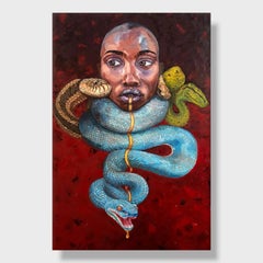 Portrait surréaliste, "Une lumière à l'intérieur, parmi le danger de la peau".