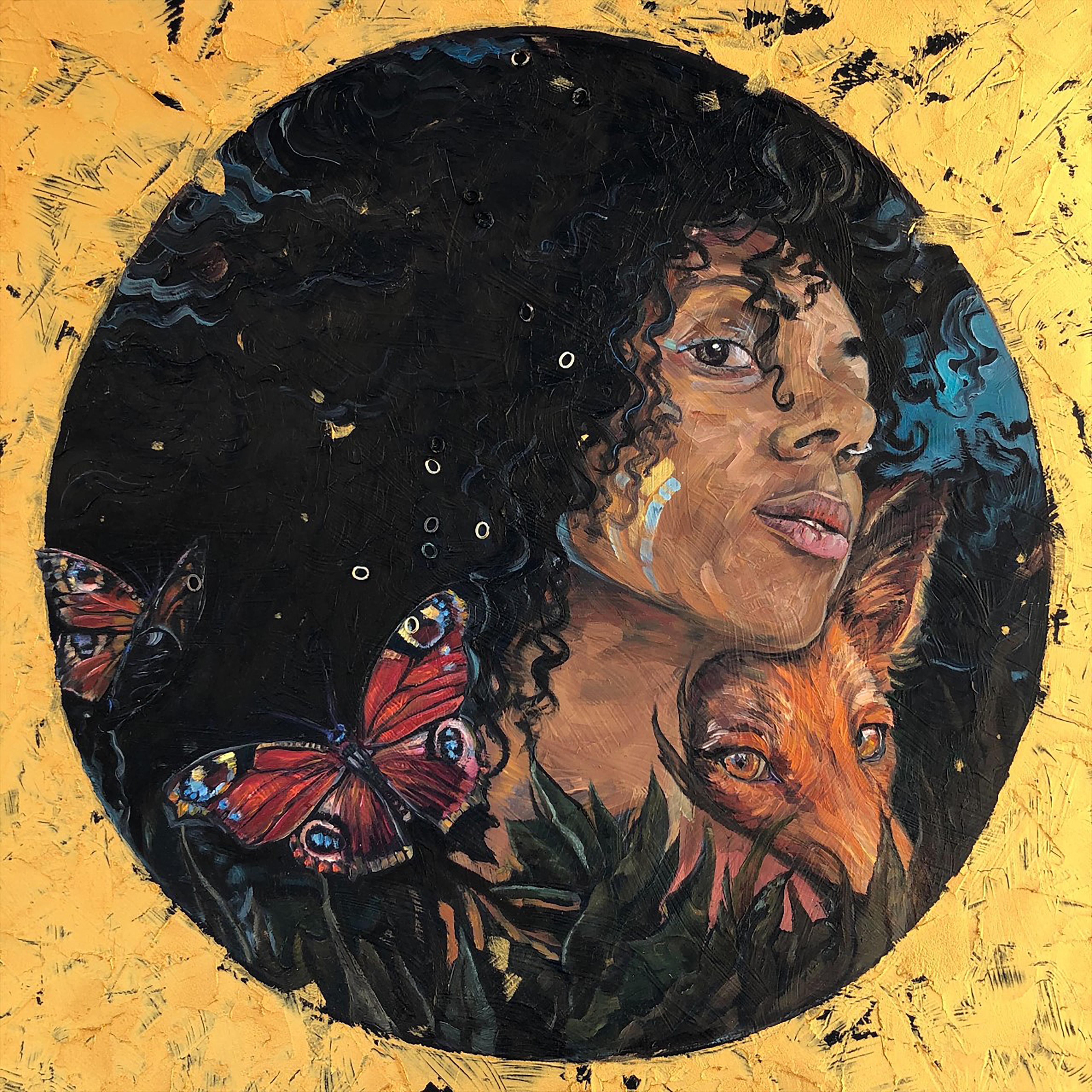 Charlene Mosley Portrait Painting - Impressionist Portrait Titled, "Safe Places"