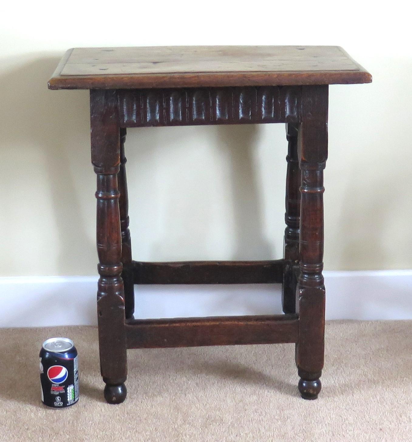 Charles 1st English Jointed Stool Oak, Early to Mid 17th Century, circa 1630 For Sale 13