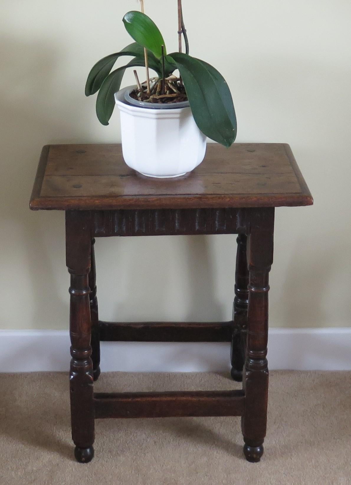 Charles 1st English Jointed Stool Oak, Early to Mid 17th Century, circa 1630 For Sale 14