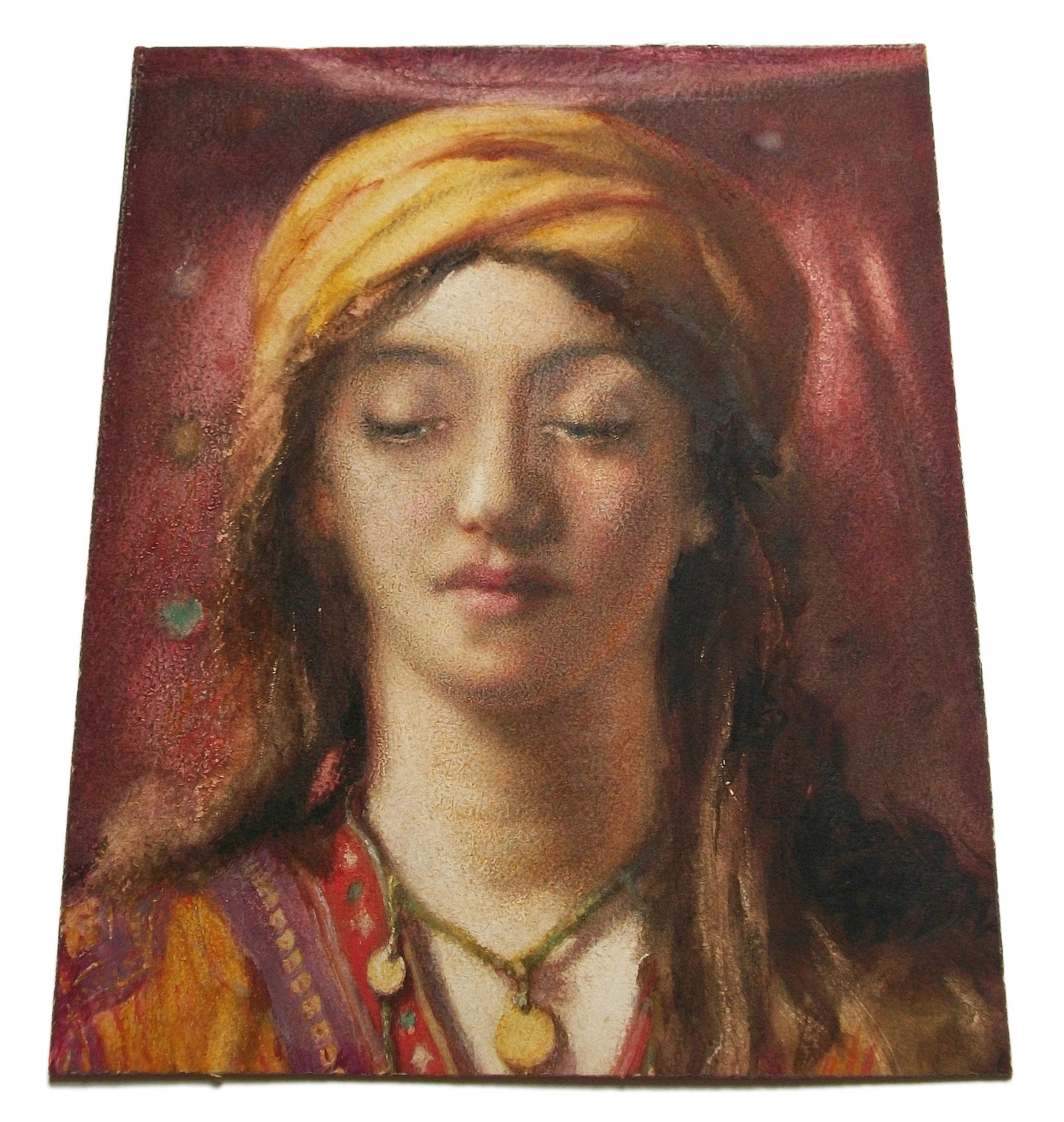 Victorian Charles A. Hadfield, Framed Orientalist Portrait Painting, U.K., Circa 1911 For Sale