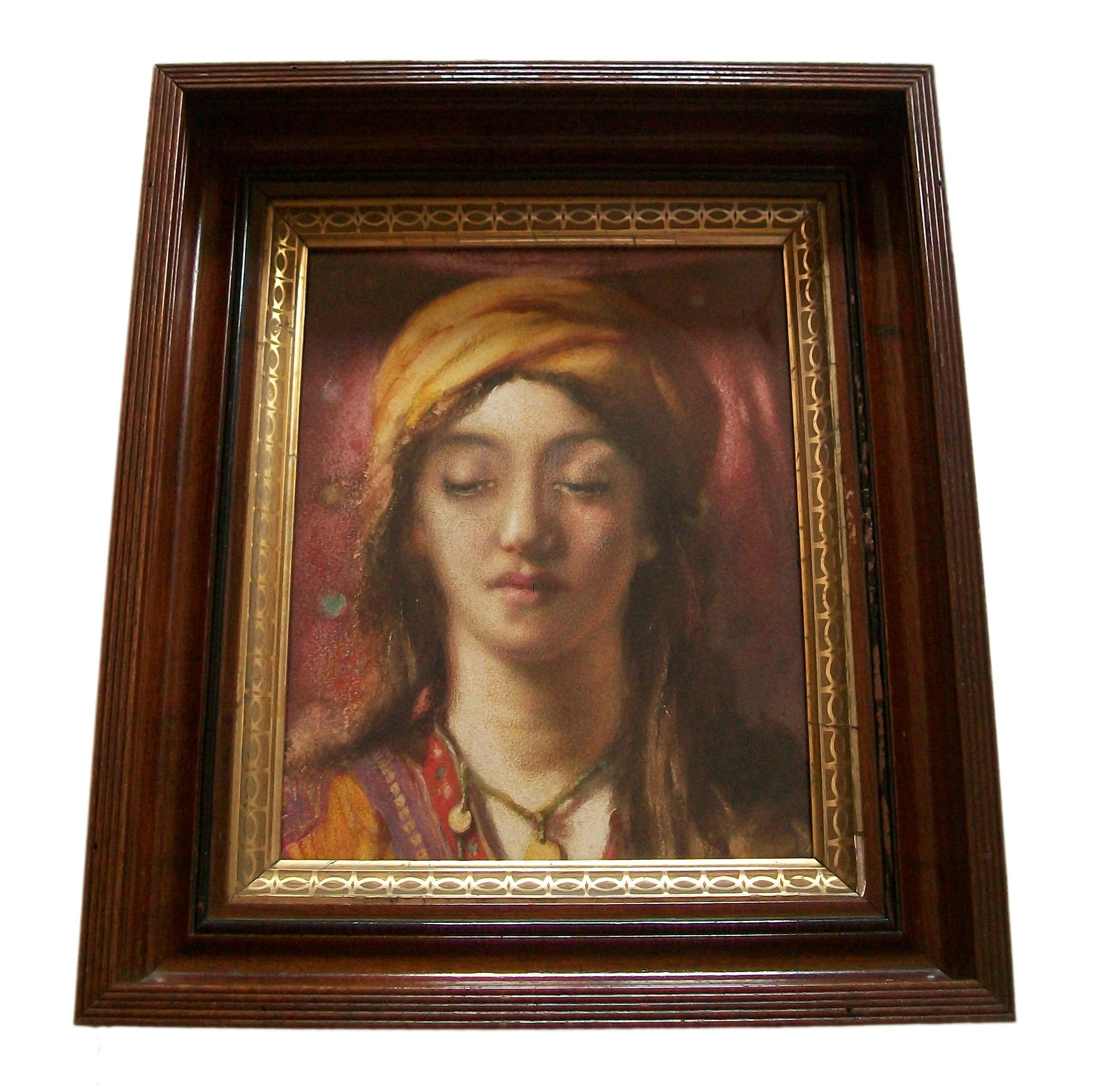 Charles A. Hadfield, Framed Orientalist Portrait Painting, U.K., Circa 1911 In Good Condition For Sale In Chatham, ON