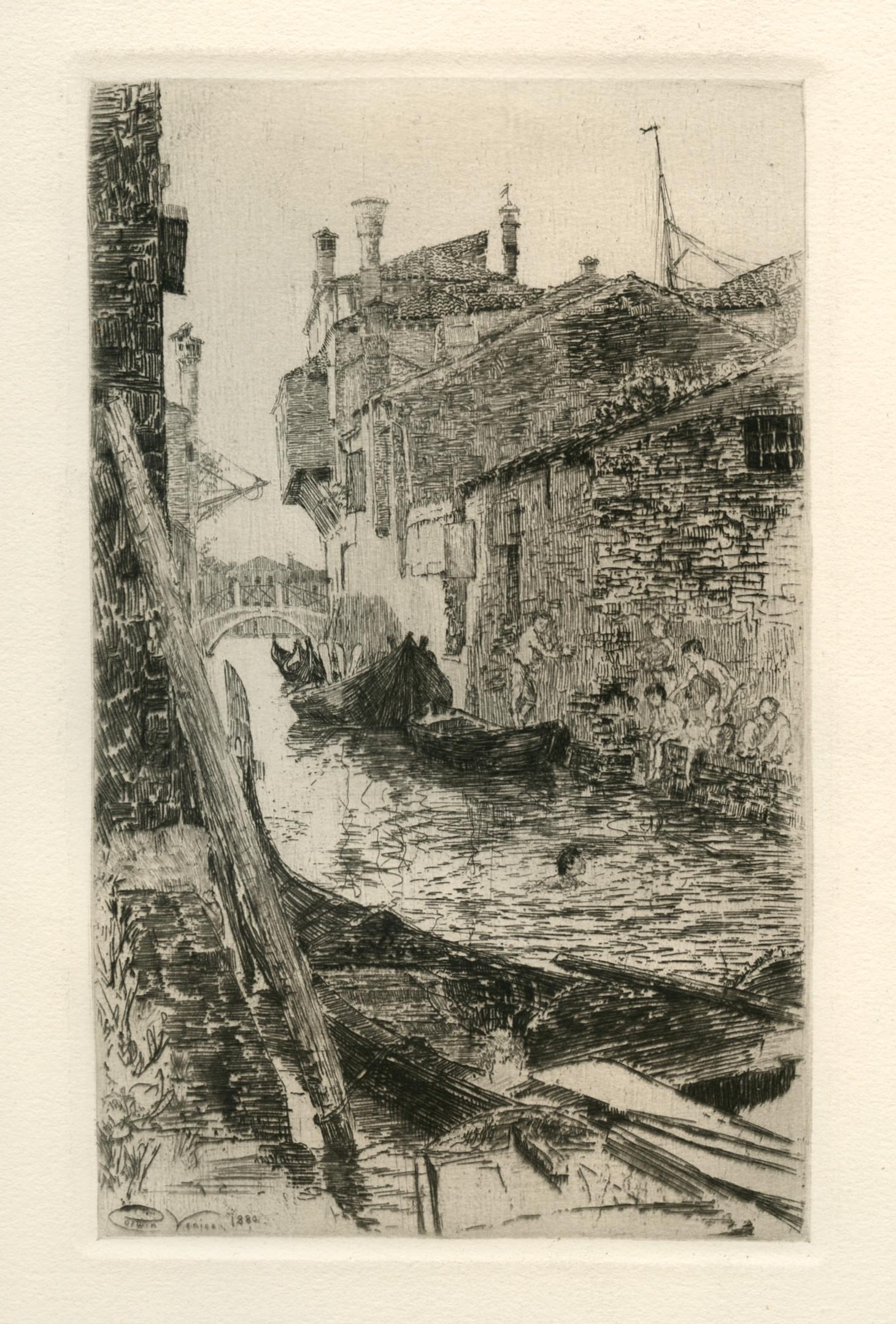 "Venice" original etching - Print by Charles Abel Corwin