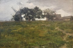 Charles Adams Platt Landscape Oil Painting, Hook Windmill, Easthampton, 1885