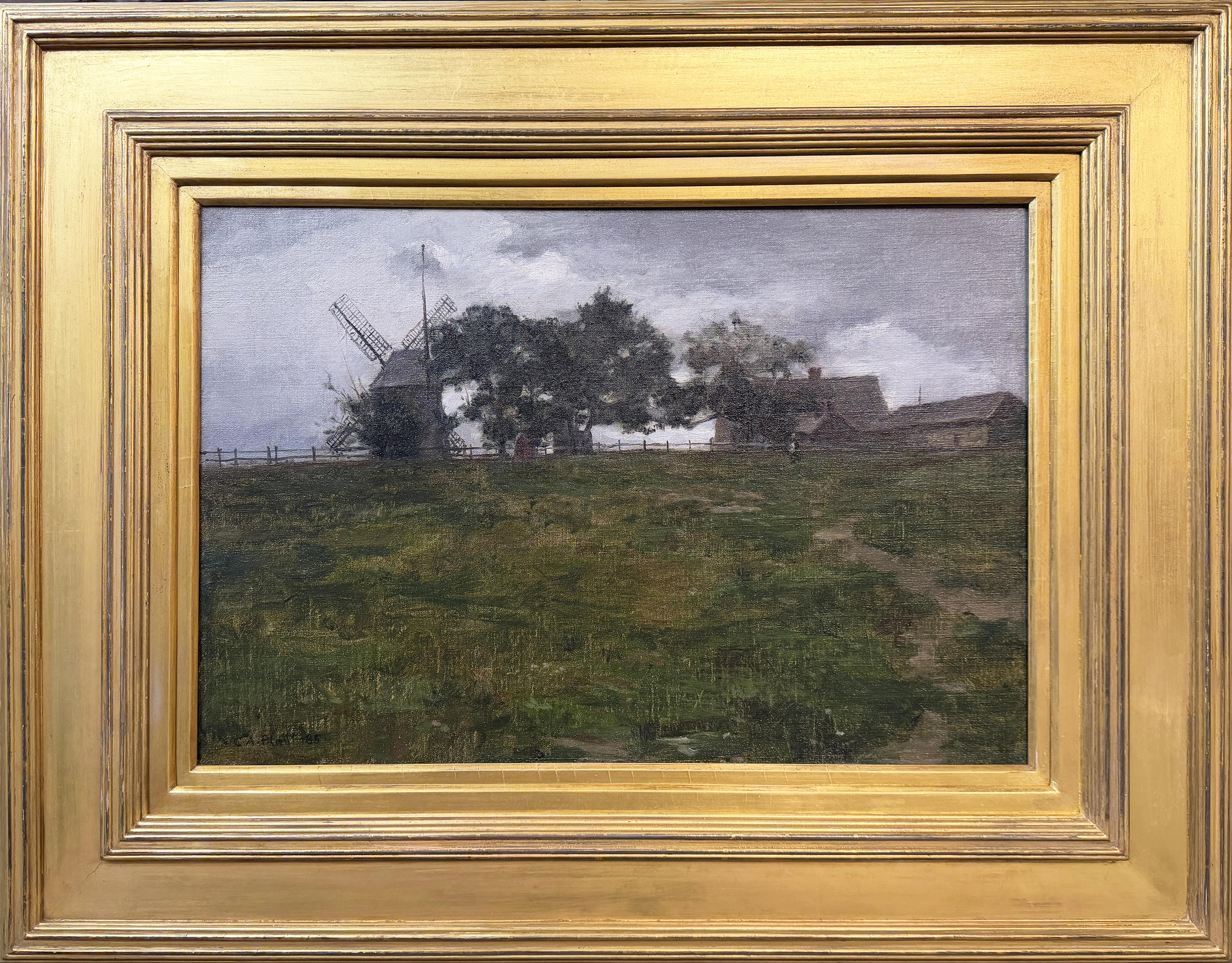 Charles Adams Platt Landscape Oil Painting, Hook Windmill, Easthampton, NY 1885