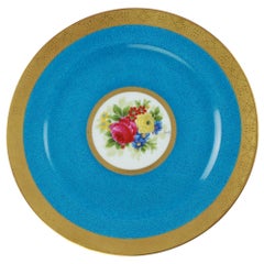 Charles Ahrenfeldt Limoges Gilt Encrusted Hand-Painted Cabinet Plates, Set of 12