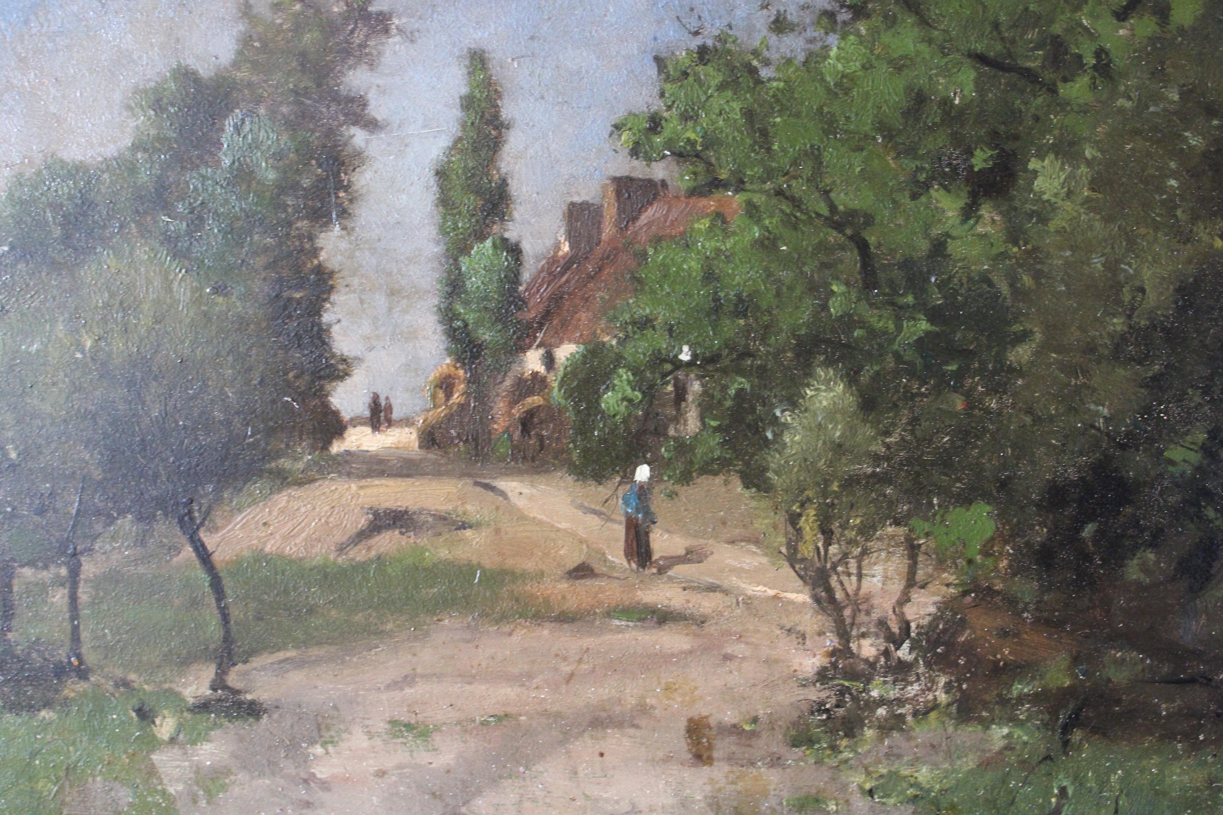 Ancienne peinture à l'huile de paysage sombre et lunatique de Charles Albert Porcher en vente 1