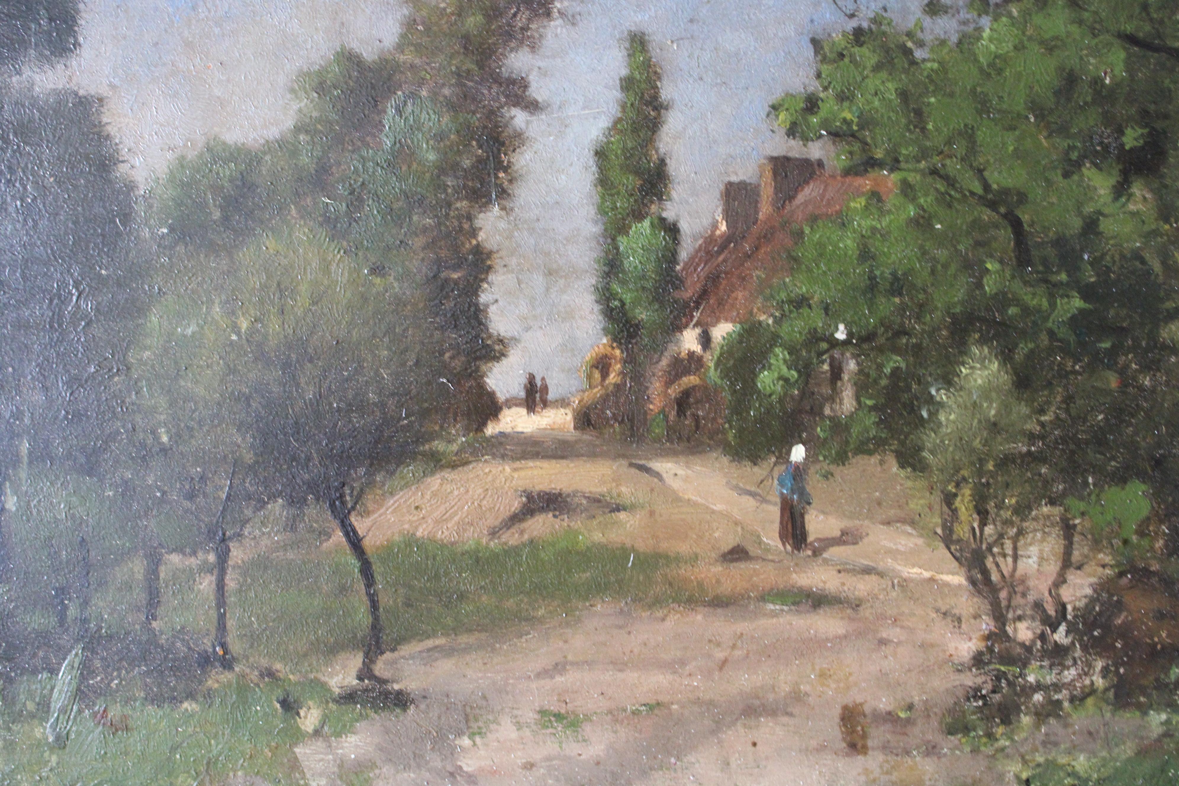 Ancienne peinture à l'huile de paysage sombre et lunatique de Charles Albert Porcher en vente 2