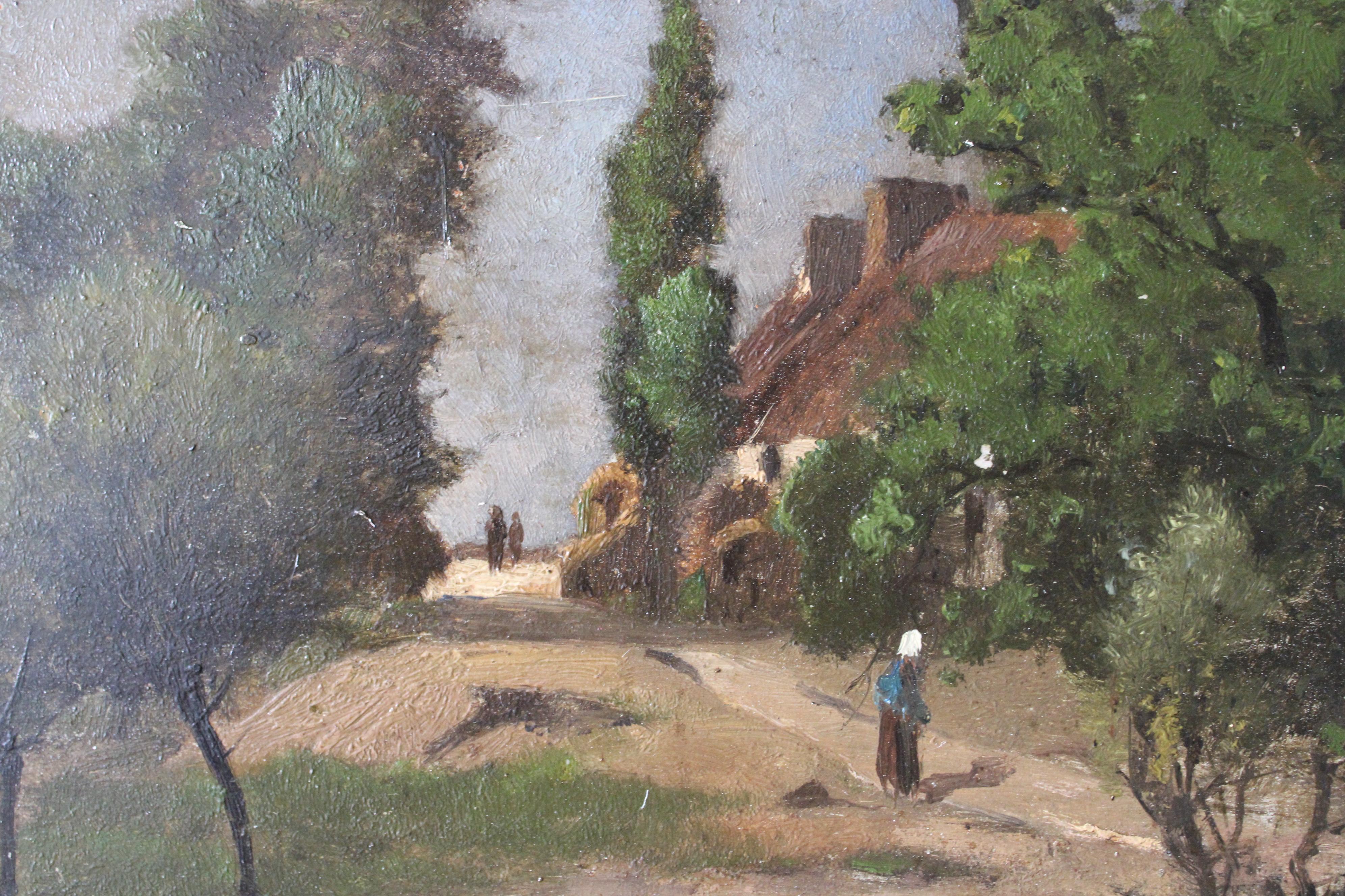 Ancienne peinture à l'huile de paysage sombre et lunatique de Charles Albert Porcher en vente 3