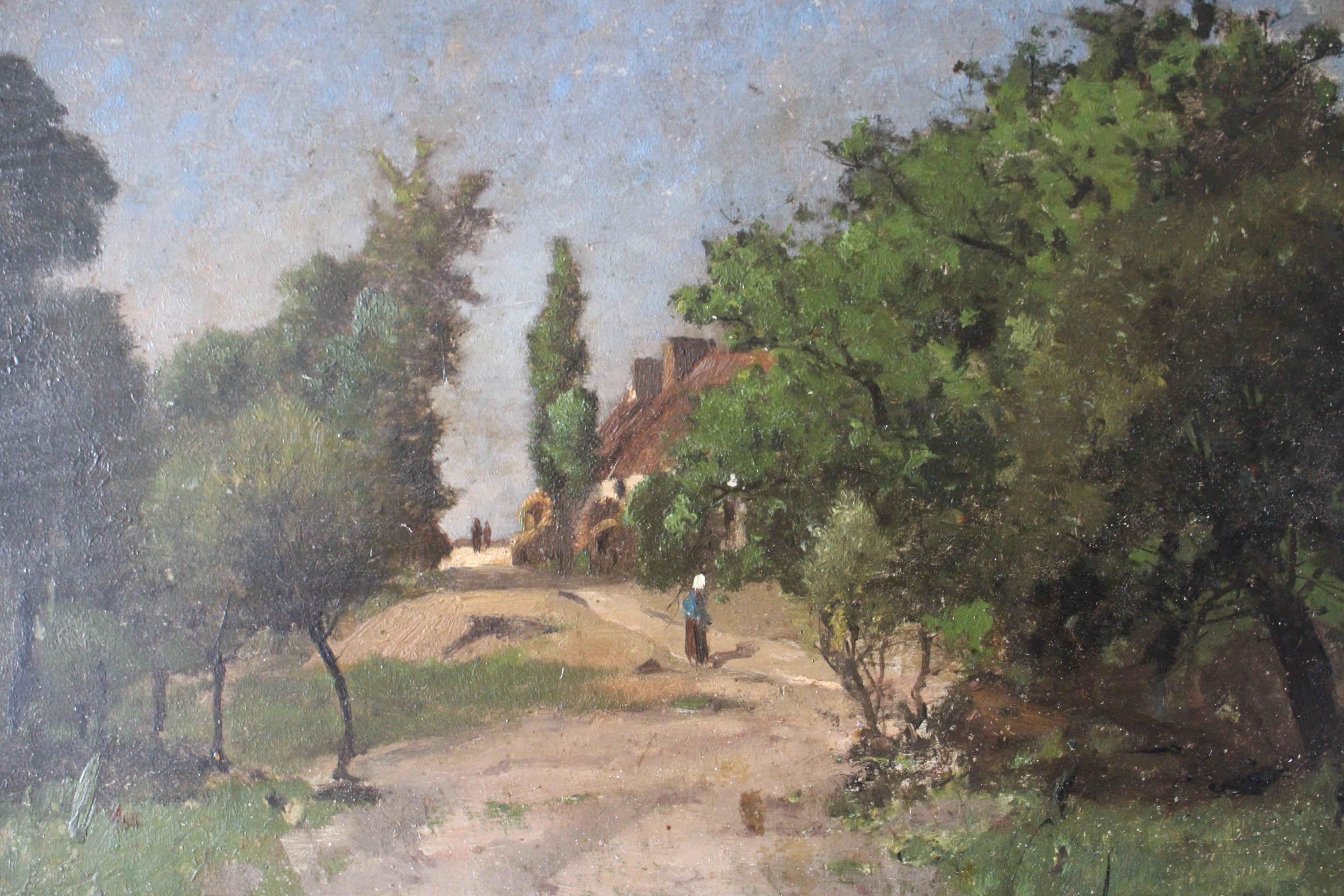 Ancienne peinture à l'huile de paysage sombre et lunatique de Charles Albert Porcher en vente 4
