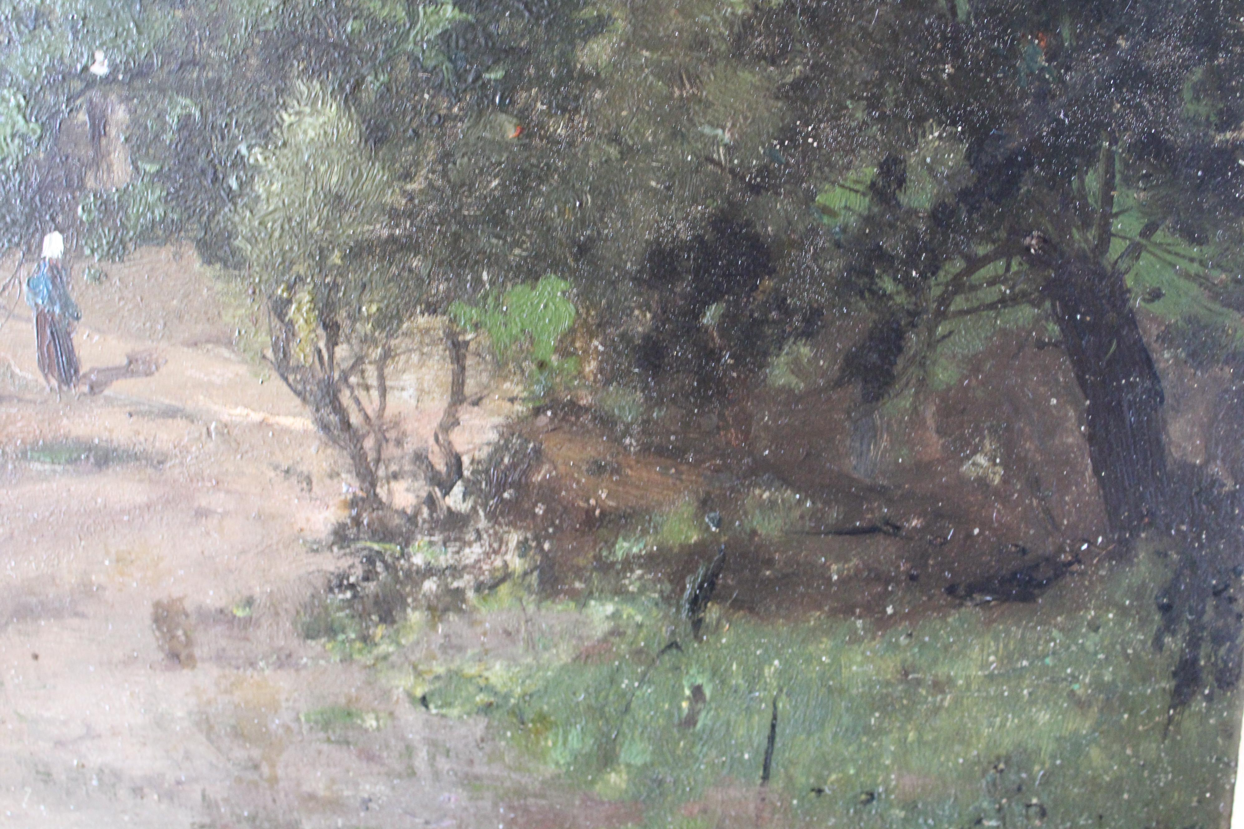 Ancienne peinture à l'huile de paysage sombre et lunatique de Charles Albert Porcher en vente 6