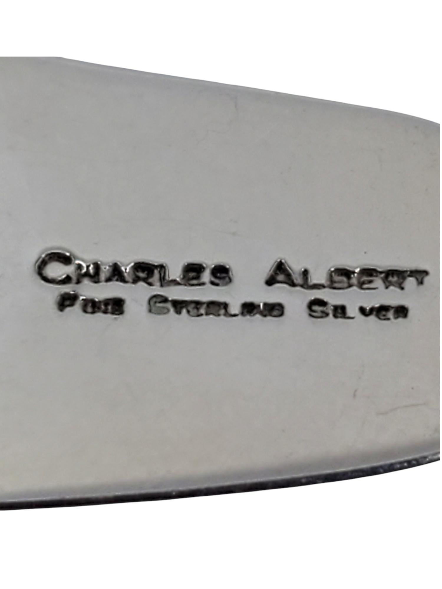 Charles Albert Sterling Silver Biwa Pearl Earrings #20499 For Sale 2