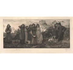 Charles Albert Waltner (1846-1925) - 1882 Radierung, The Evening Hymn