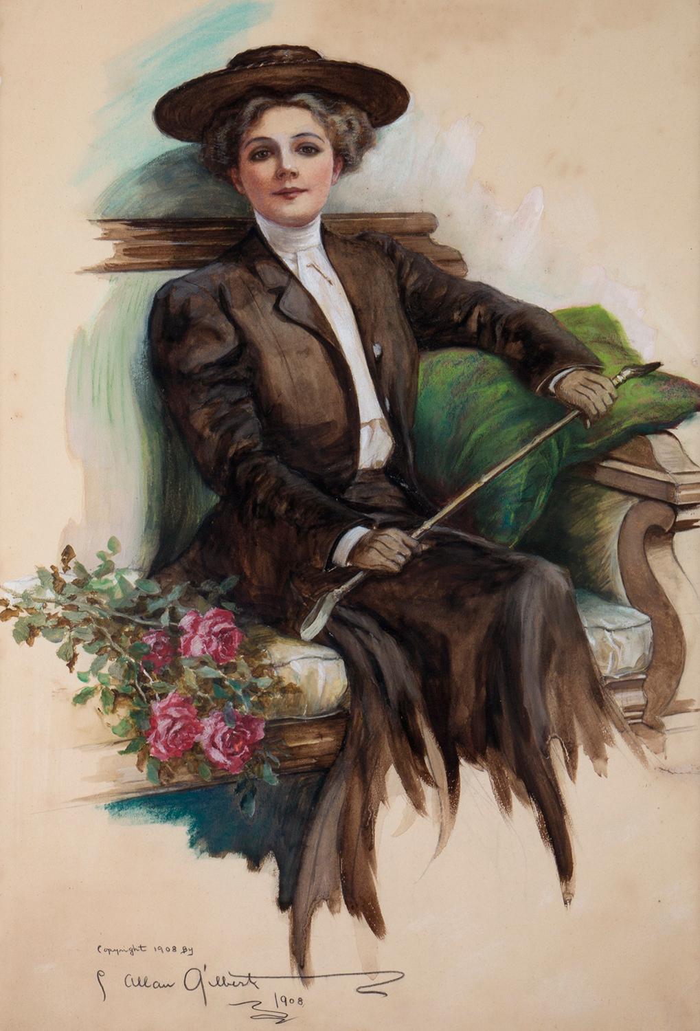 Charles Allan Gilbert Portrait Painting - Roses From an Admirer